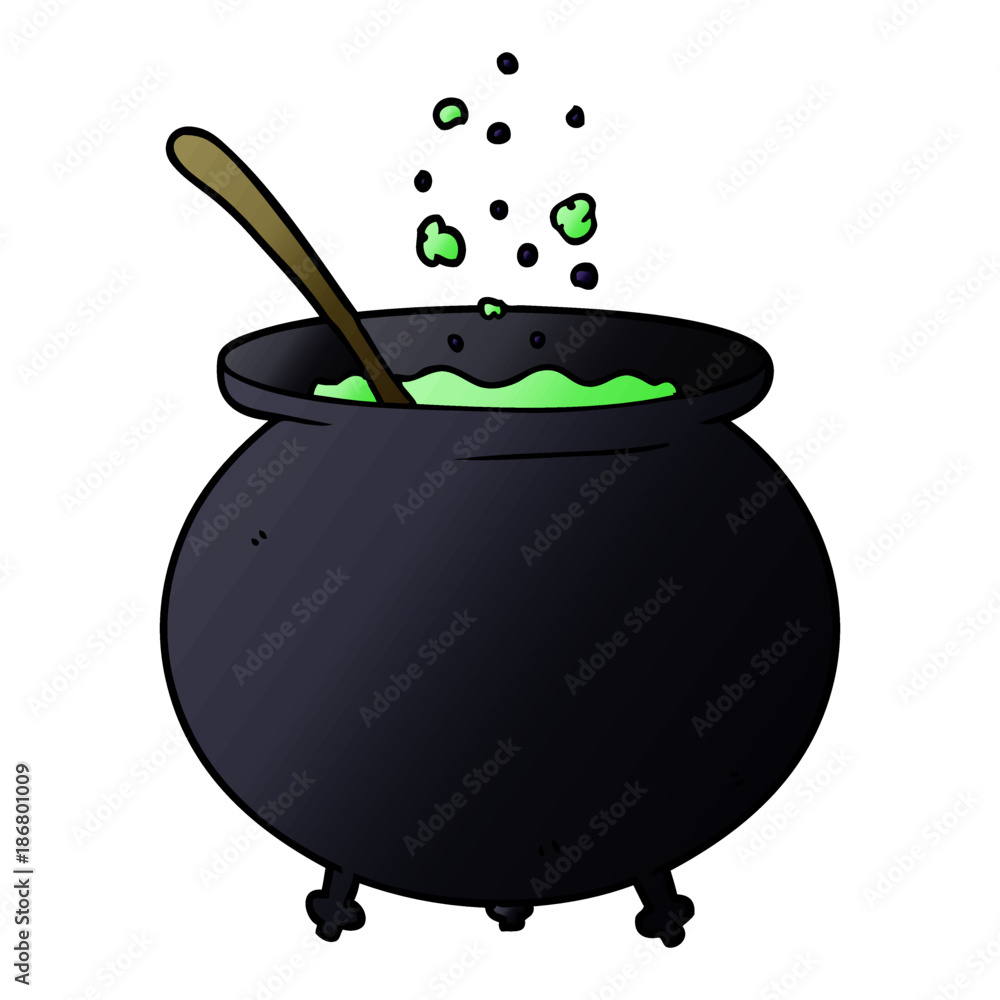 cartoon witch cauldron Stock Vector | Adobe Stock