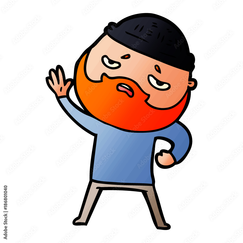 cartoon worried man with beard cartoon worried man with beard