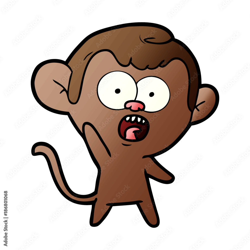 cartoon shocked monkey cartoon shocked monkey