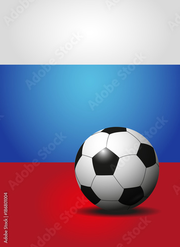 soccer ball on russian flag