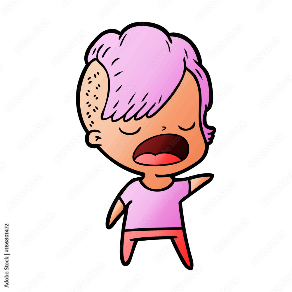 cartoon cool hipster girl talking cartoon cool hipster girl talking