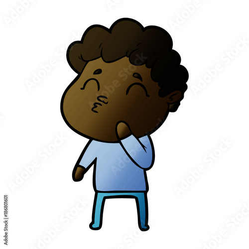 cartoon man pouting