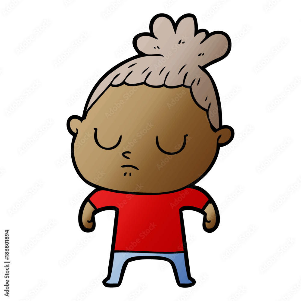 cartoon calm woman cartoon calm woman