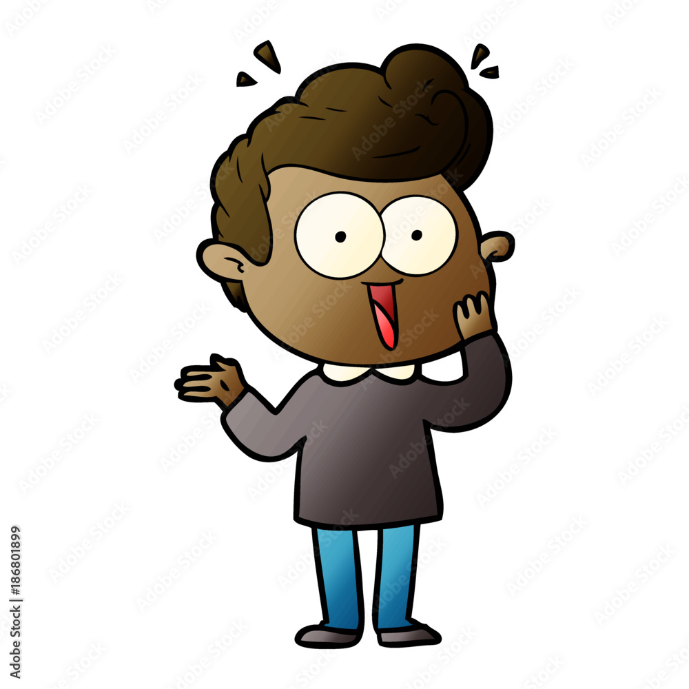 Fototapeta premium cartoon staring man