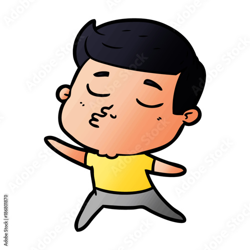 cartoon model guy pouting