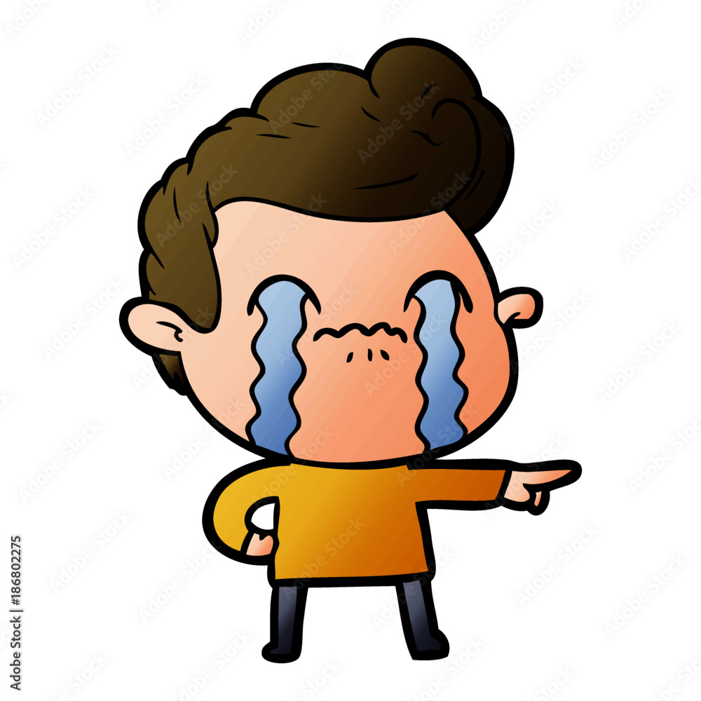 cartoon man crying