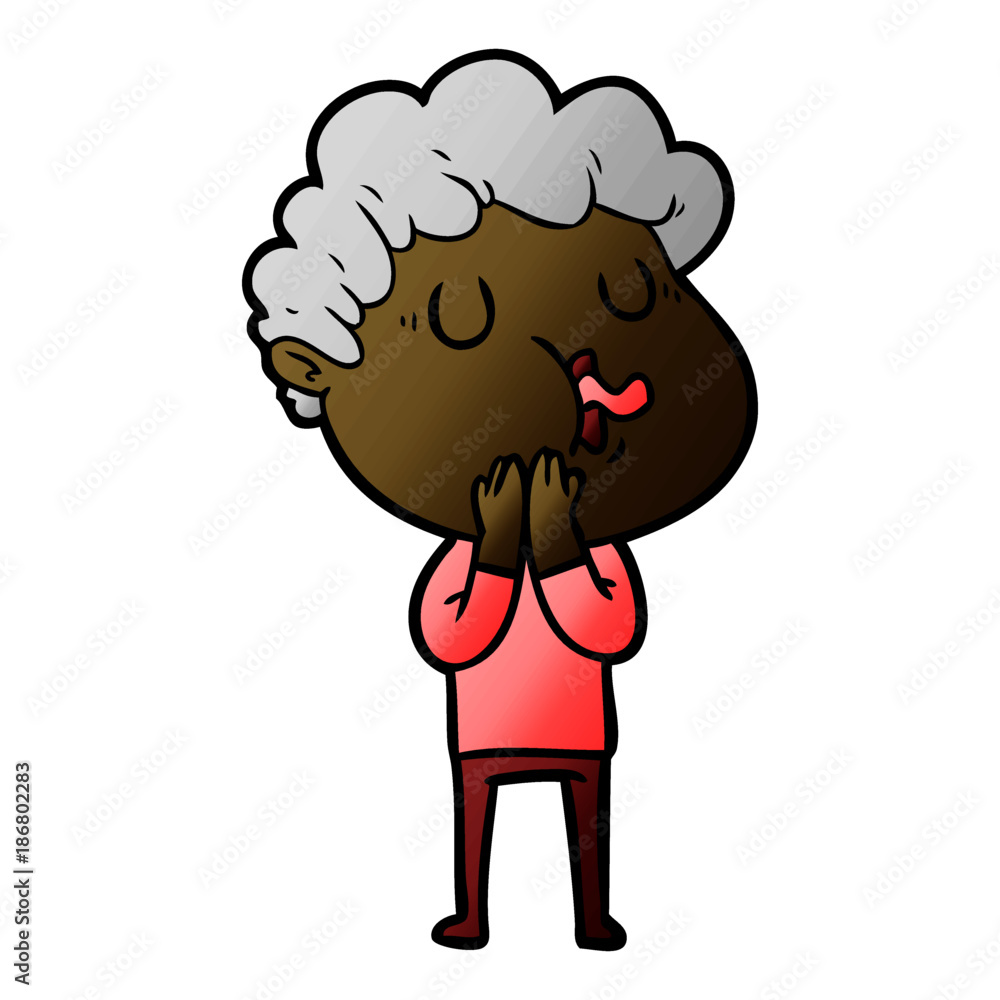 Obraz premium cartoon man singing