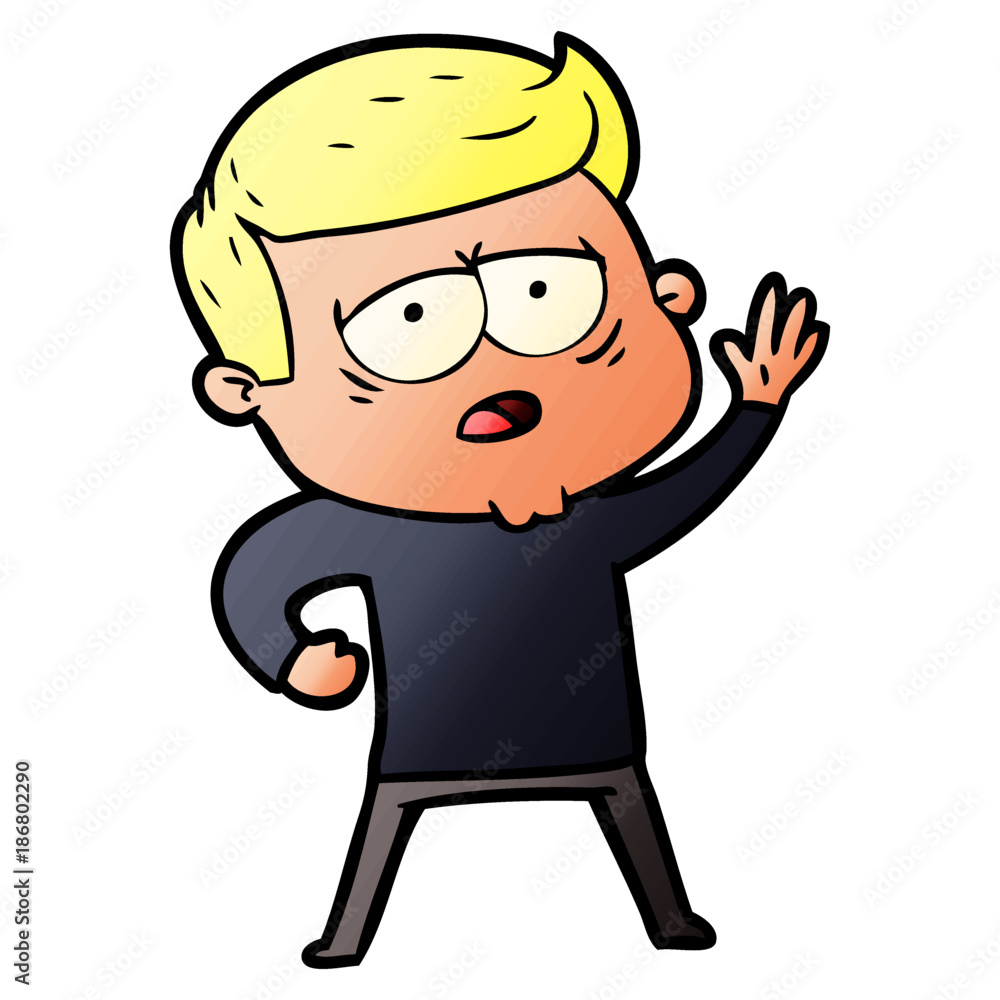 cartoon tired man cartoon tired man