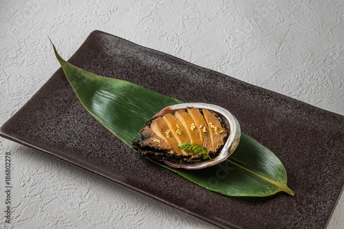 Quadro su tela あわび料理　Luxury abalone dishes Japanese food