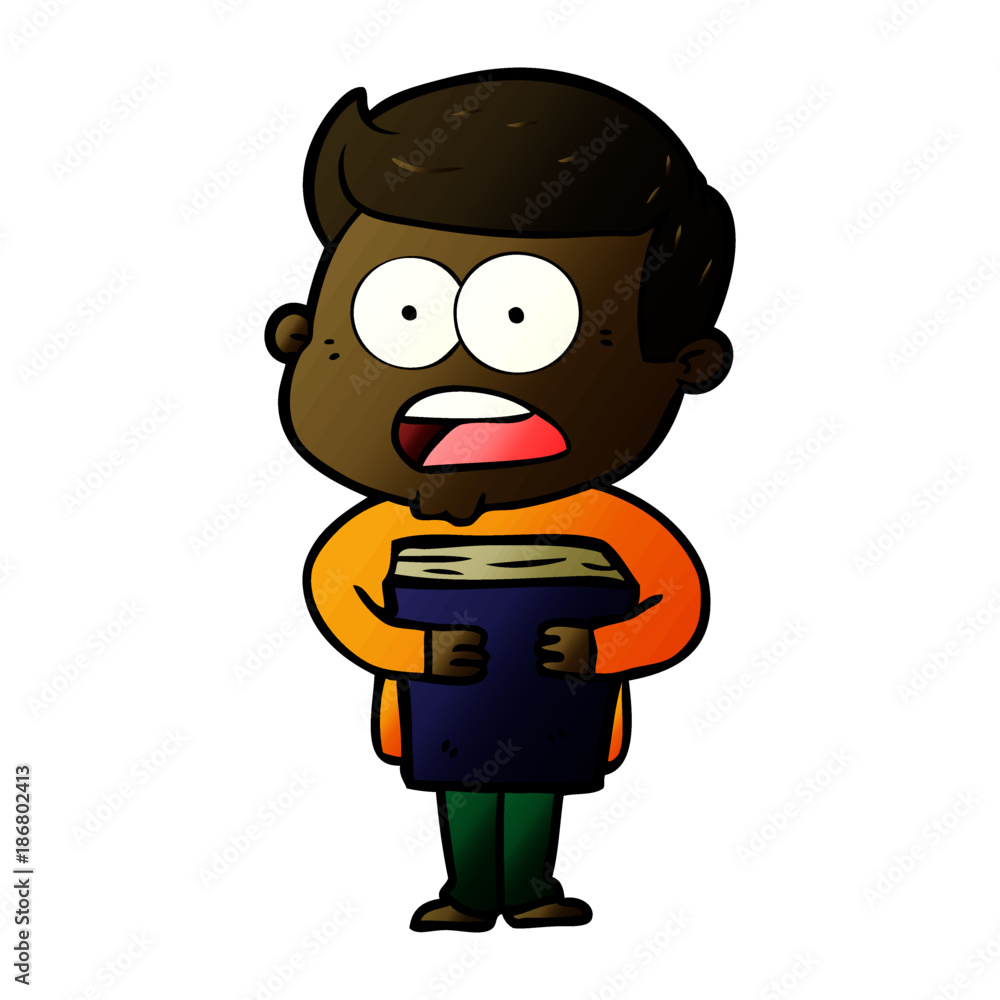 Fototapeta premium cartoon shocked man