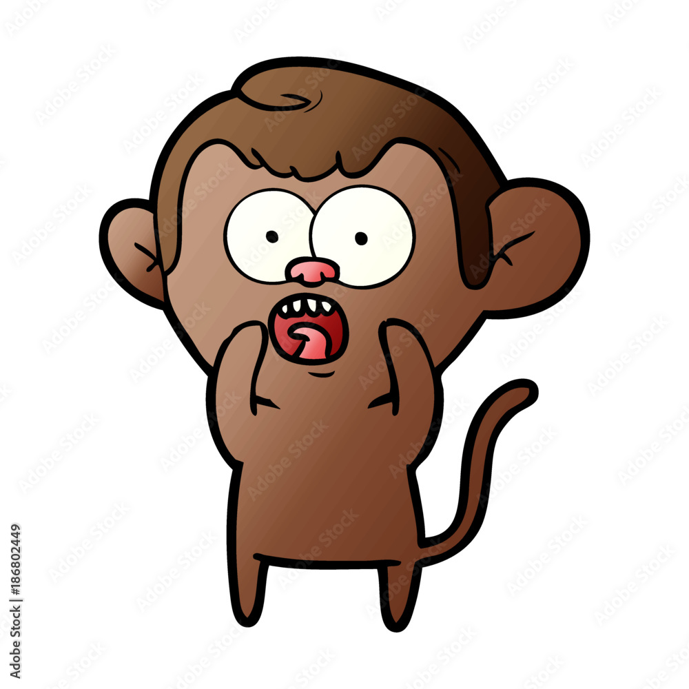 Fototapeta premium cartoon shocked monkey