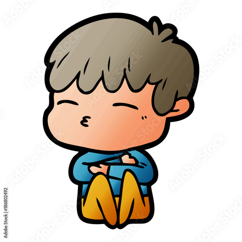 cartoon curious boy