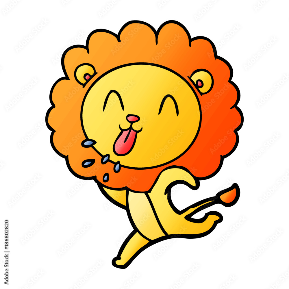 Obraz premium happy cartoon lion
