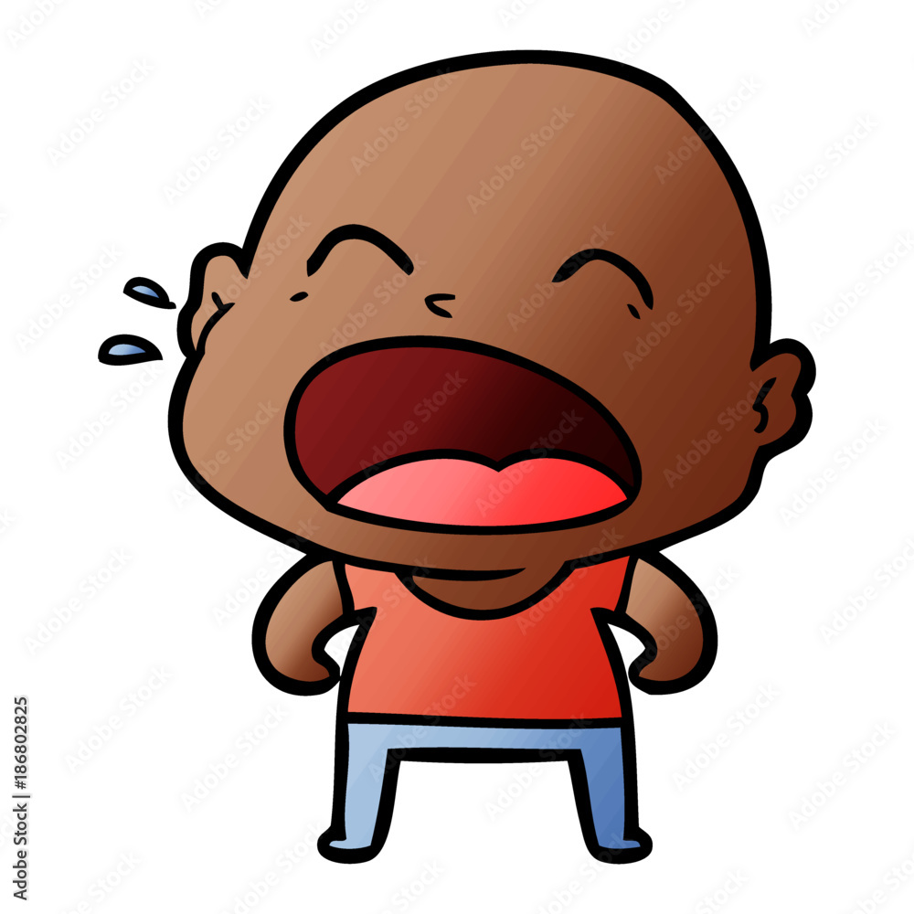 cartoon shouting bald man cartoon shouting bald man