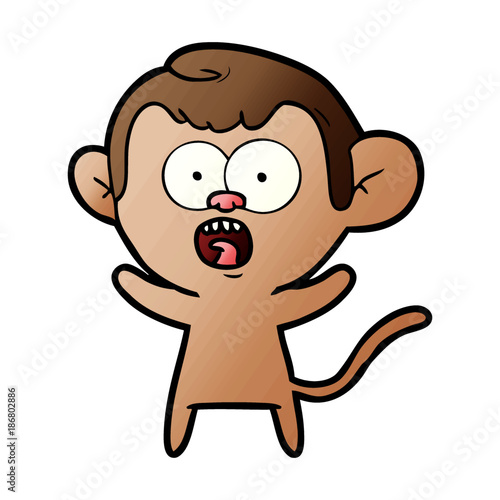 cartoon shocked monkey