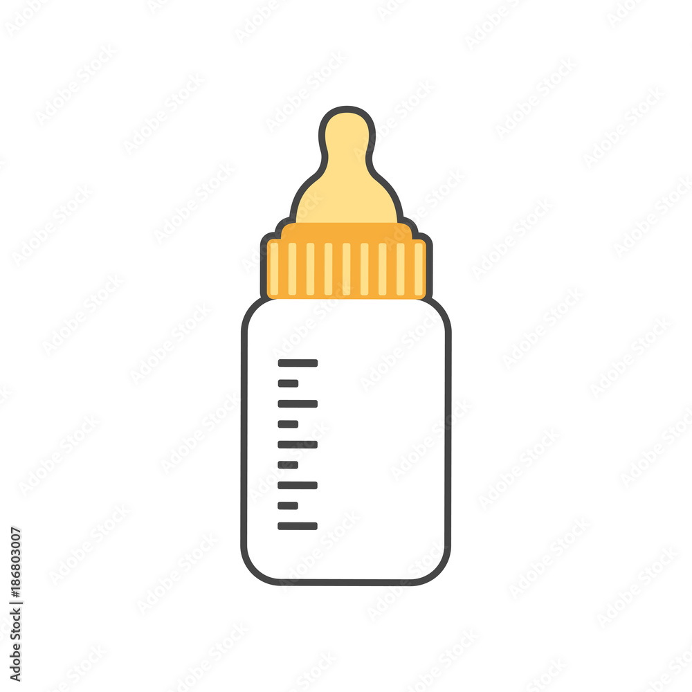 baby milk bottle isolated on white background baby milk bottle isolated on white background