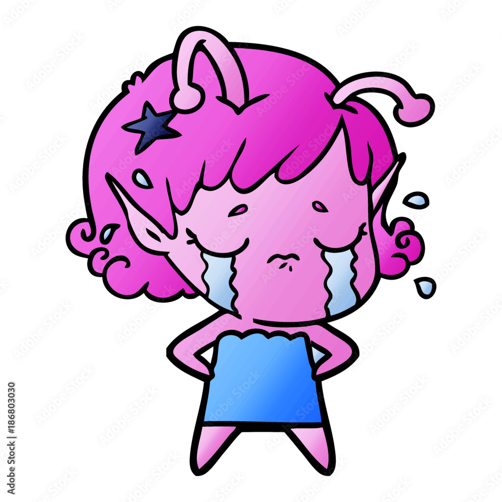 cartoon crying alien girl cartoon crying alien girl