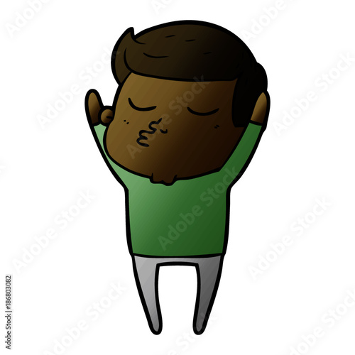 cartoon model guy pouting