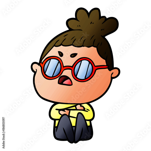 cartoon annoyed woman