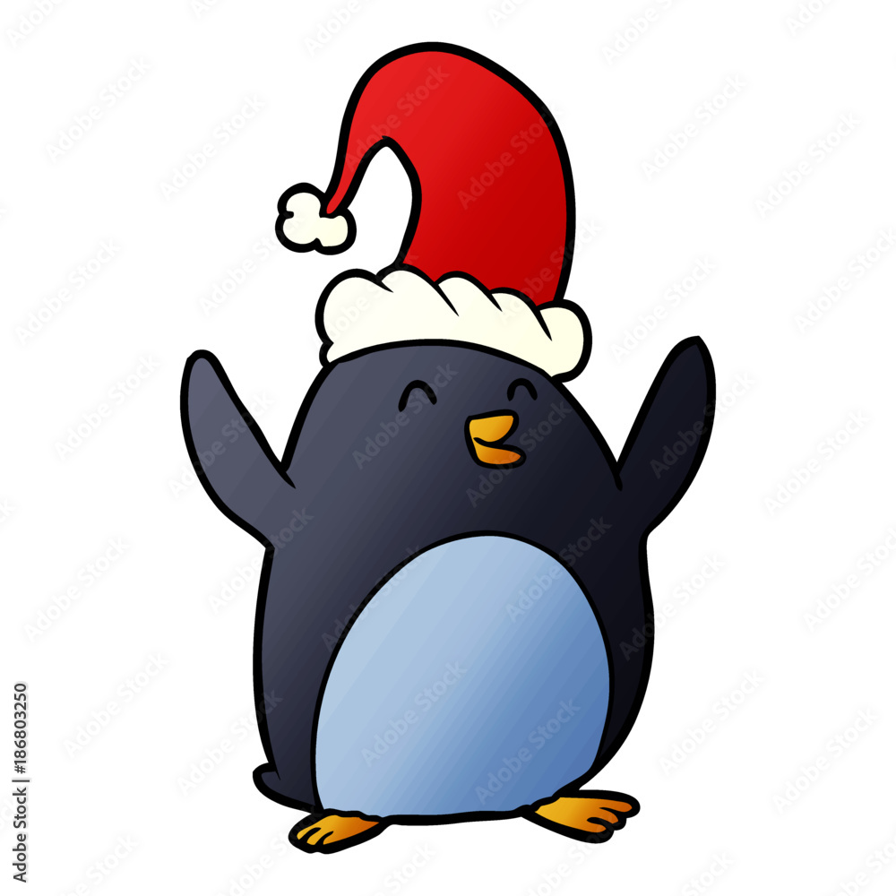 Fototapeta premium happy christmas penguin