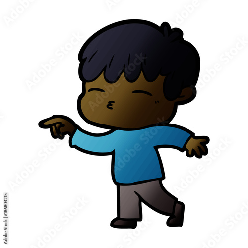 cartoon curious boy