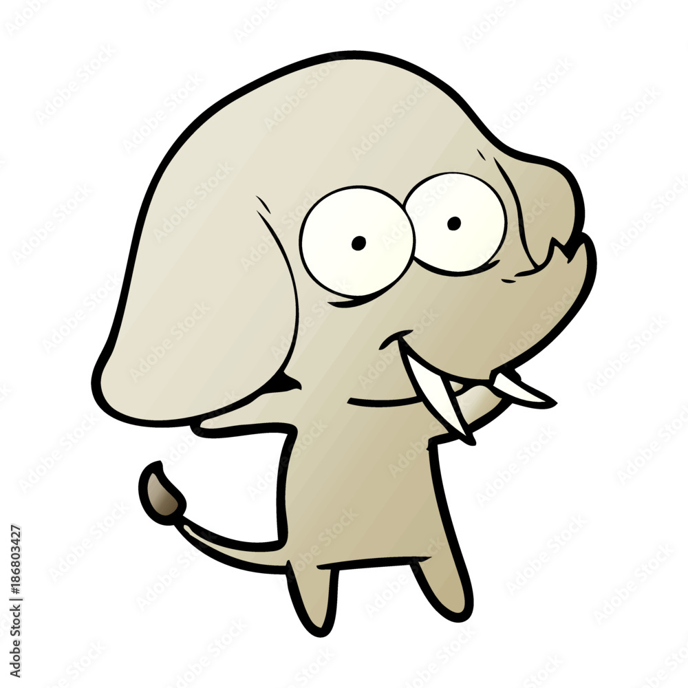 happy cartoon elephant