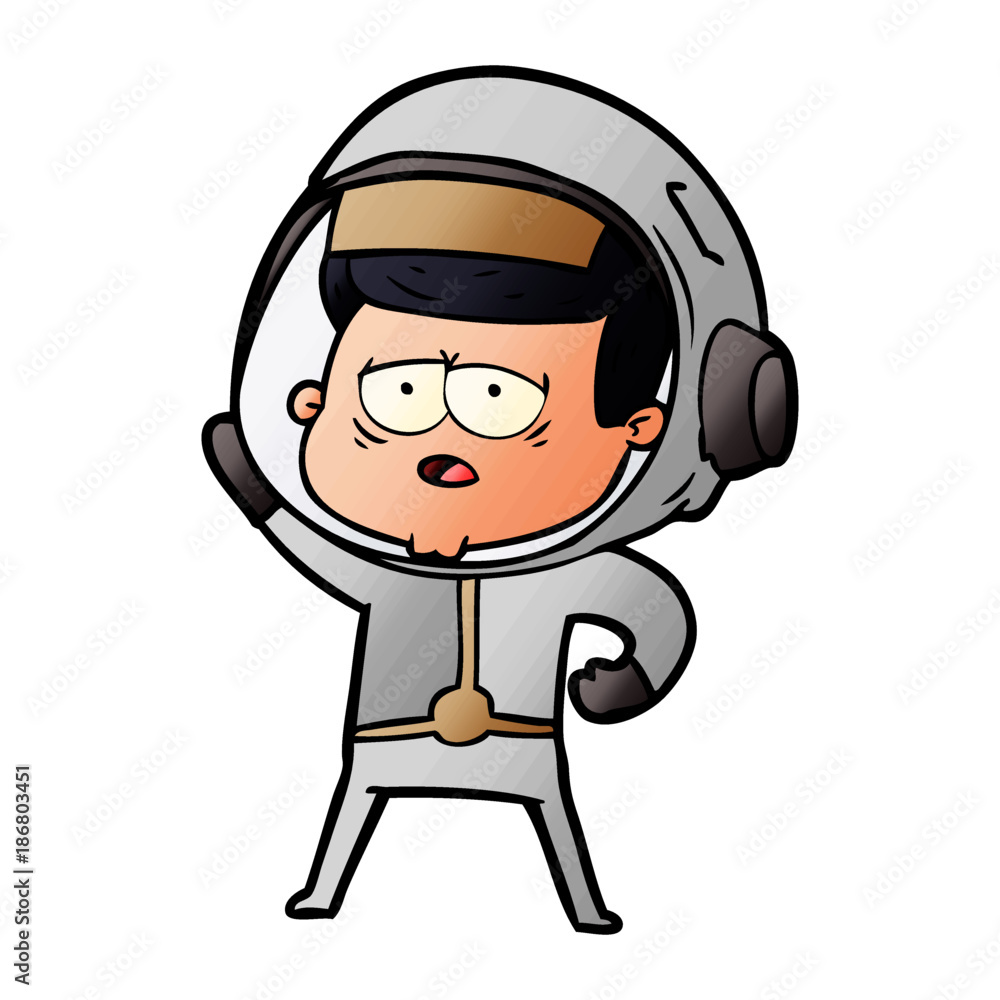 cartoon tired astronaut cartoon tired astronaut