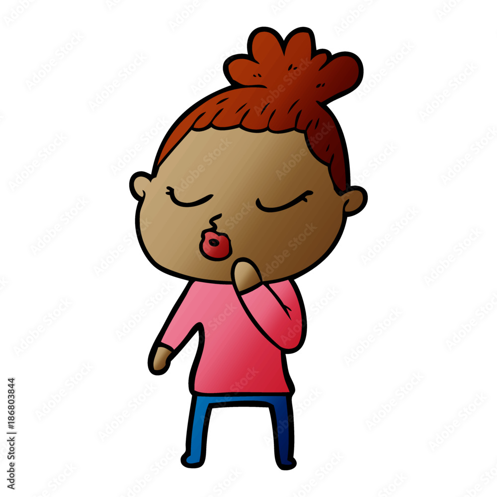 cartoon calm woman cartoon calm woman
