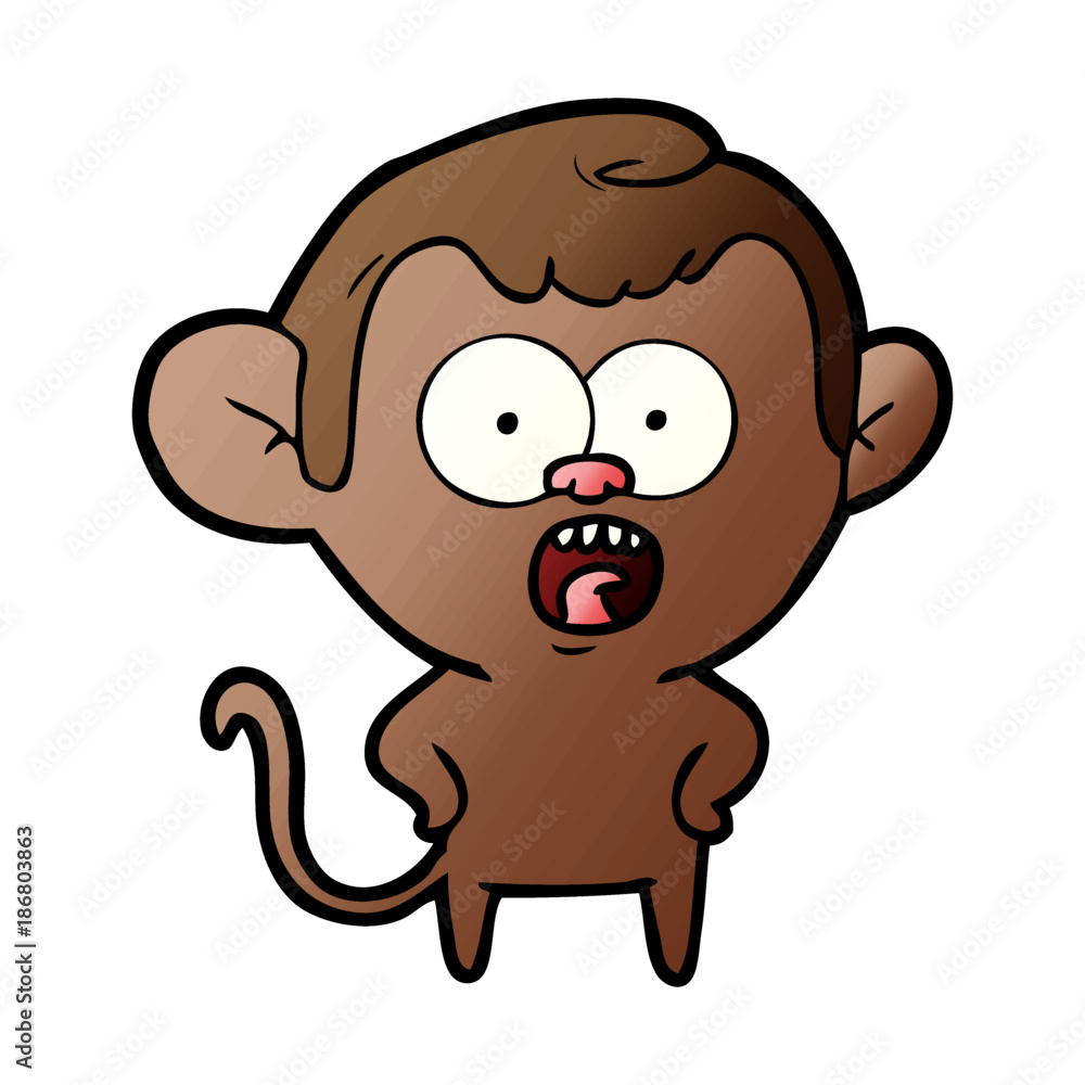 cartoon shocked monkey cartoon shocked monkey
