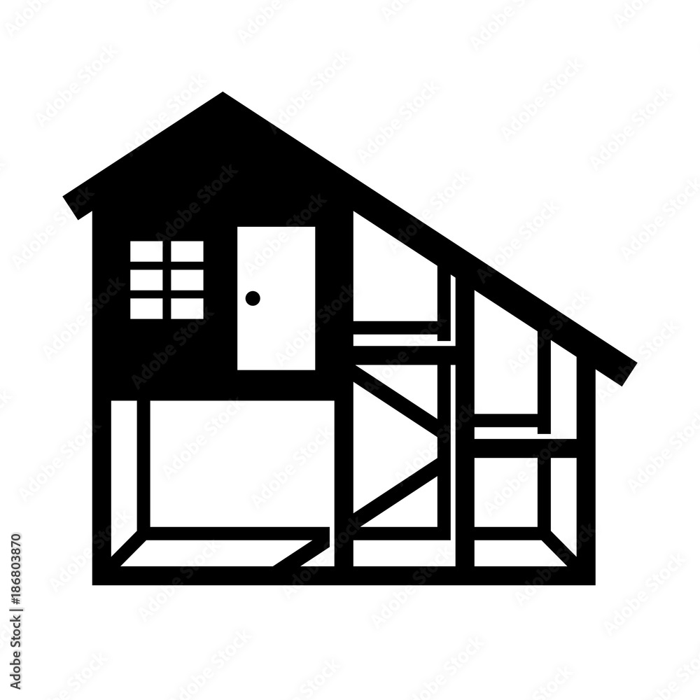 Chicken coop or house, shade picture Chicken coop or house, shade picture