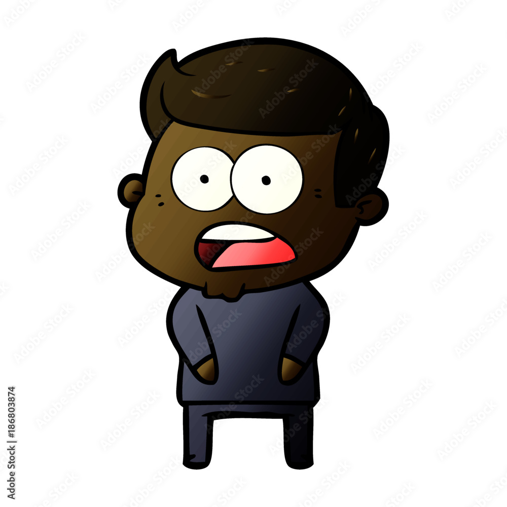 Fototapeta premium cartoon shocked man