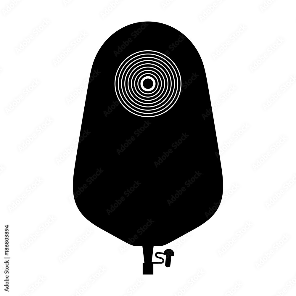 Colostomy bag or incontinence bag, shade picture Stock Illustration