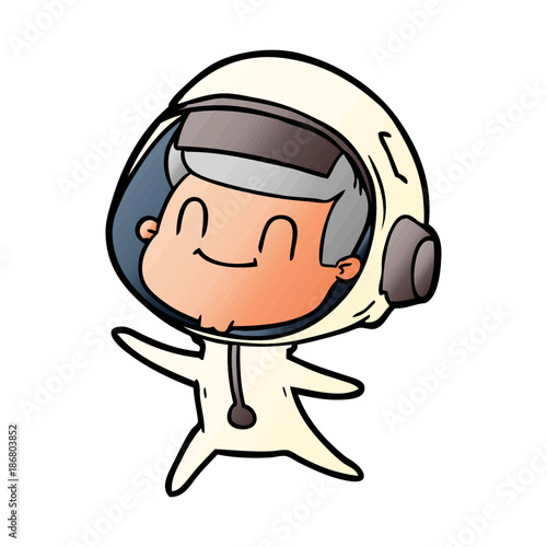 happy cartoon astronaut