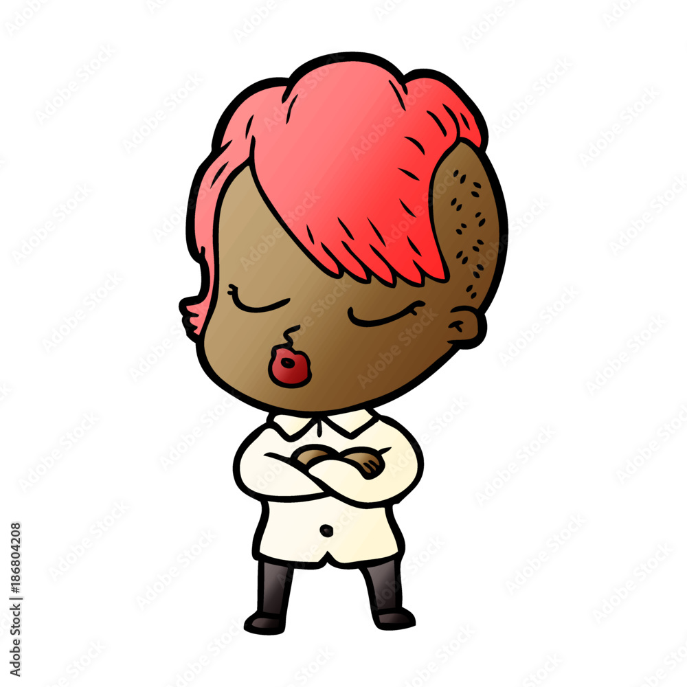 cartoon pretty hipster girl cartoon pretty hipster girl