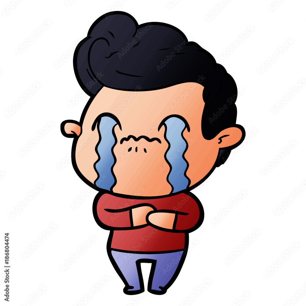 cartoon man crying