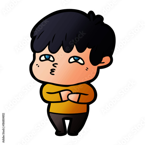 cartoon curious man