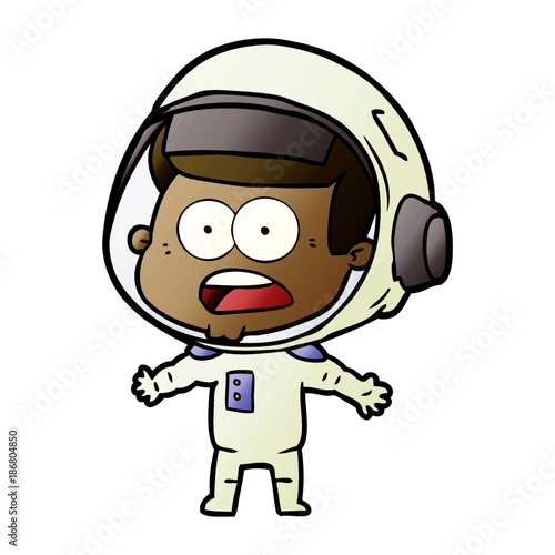 cartoon surprised astronaut