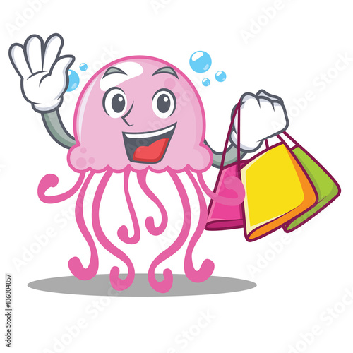 Shopping cute jellyfish character cartoon