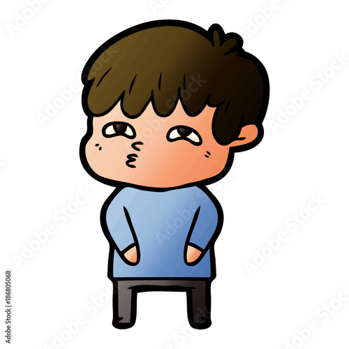 cartoon curious man