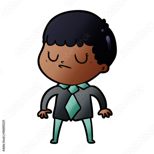 cartoon grumpy boy