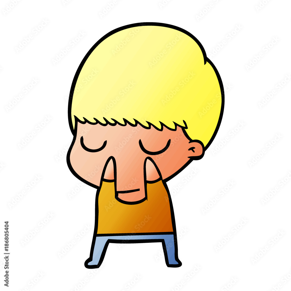 Obraz premium cartoon calm boy