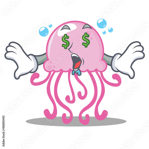 Money eye cute jellyfish character cartoon