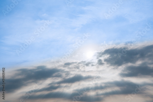 sunset sky and cloud twilight scene background as golden hour