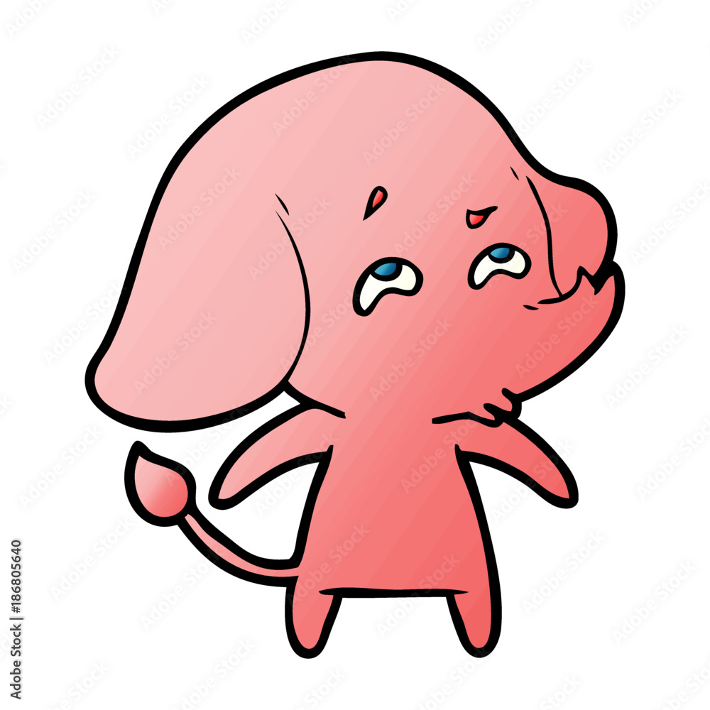 Obraz premium cartoon elephant remembering