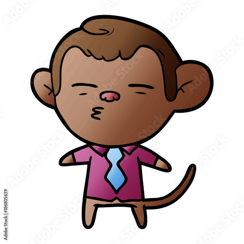 cartoon suspicious monkey