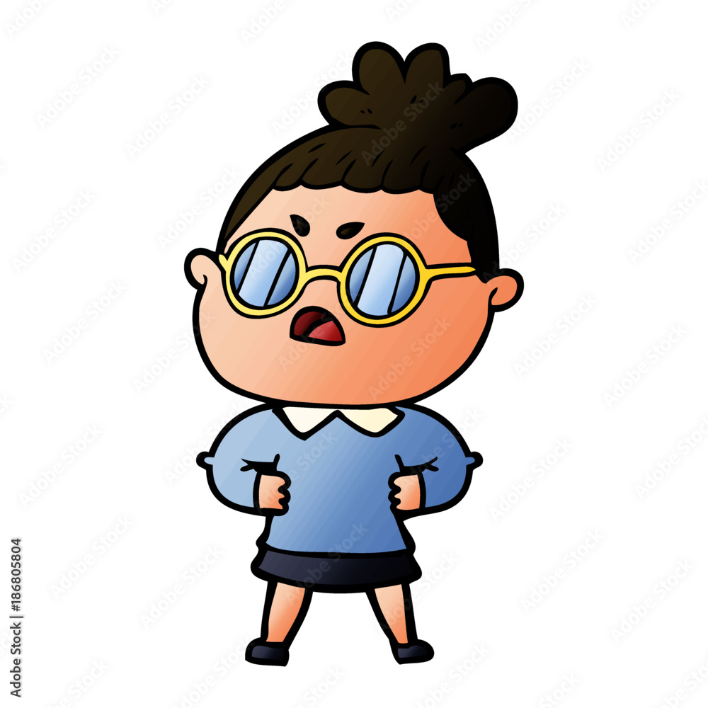 cartoon annoyed woman