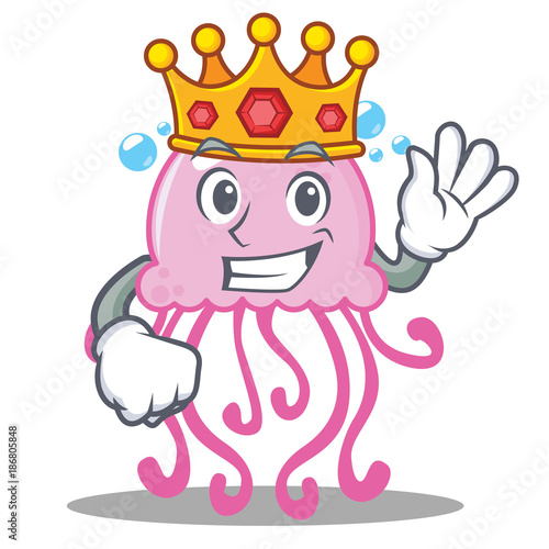 King cute jellyfish character cartoon