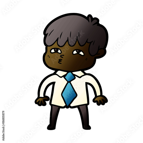 cartoon curious man