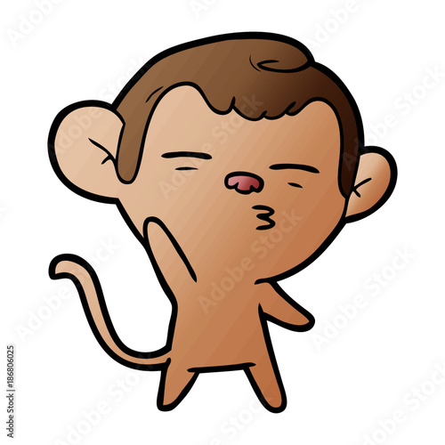 cartoon suspicious monkey