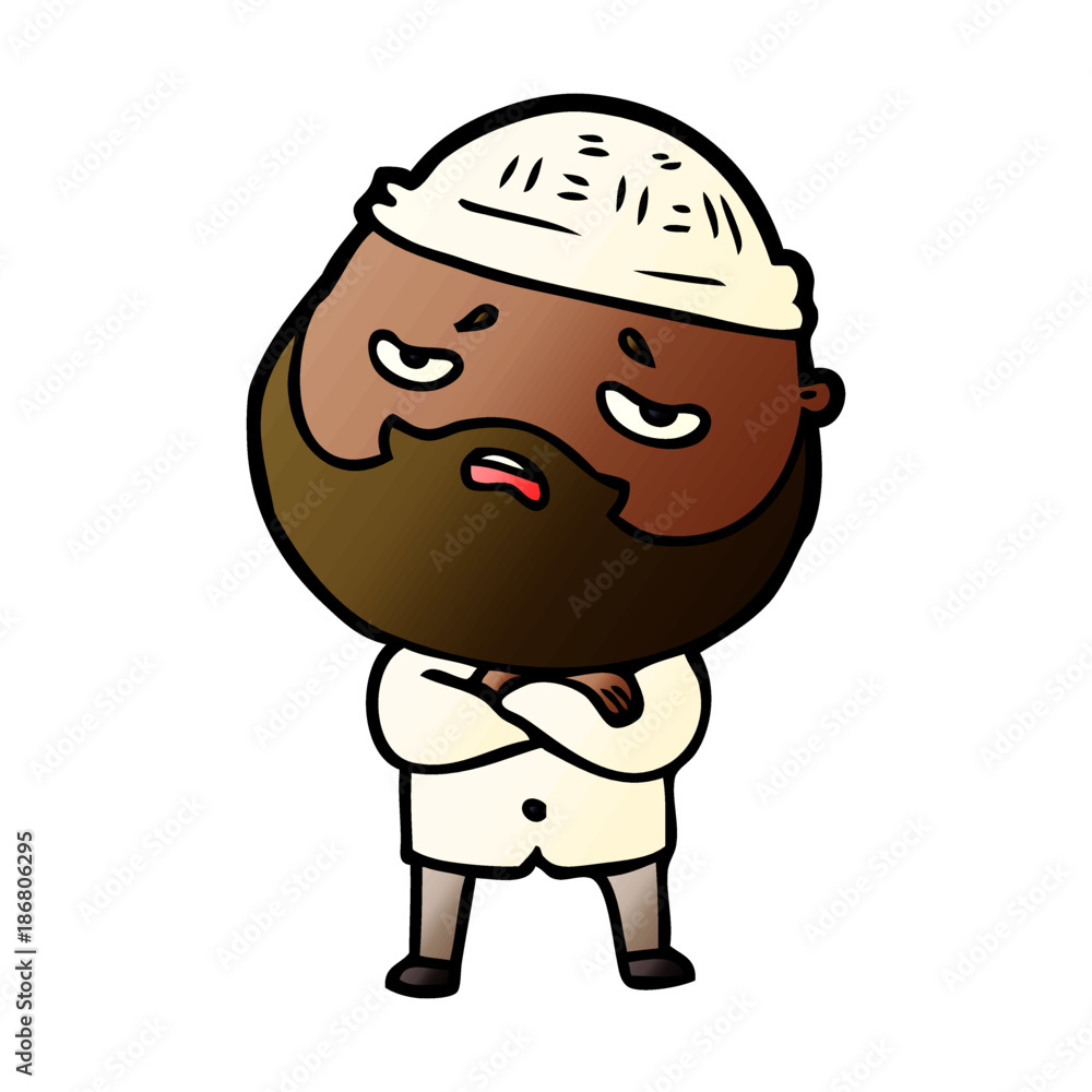cartoon worried man with beard cartoon worried man with beard